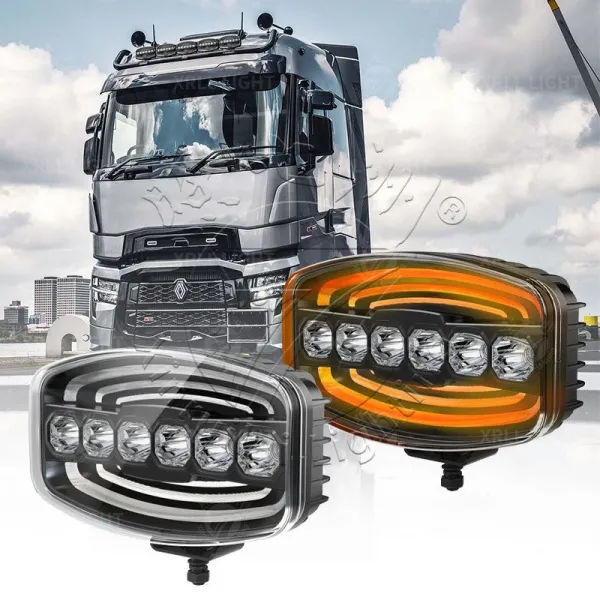 LED Auxiliary Driving Light with Amber/White Halo Ring