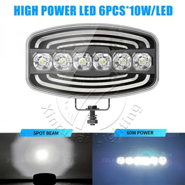 LED Auxiliary Driving Light with Amber/White Halo Ring