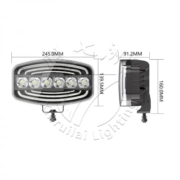 LED Auxiliary Driving Light with Amber/White Halo Ring