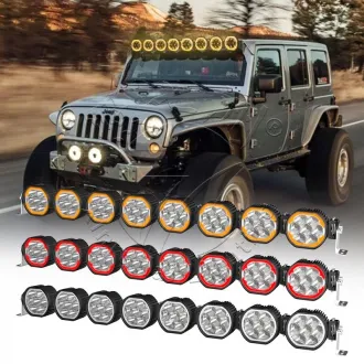 Linkable Off-Road LED Light with Amber & Red Halo