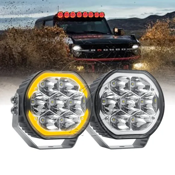 Linkable Off-Road LED Light with Amber & Red Halo