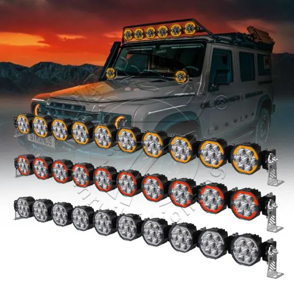 Linkable Off-Road LED Light with Amber & Red Halo