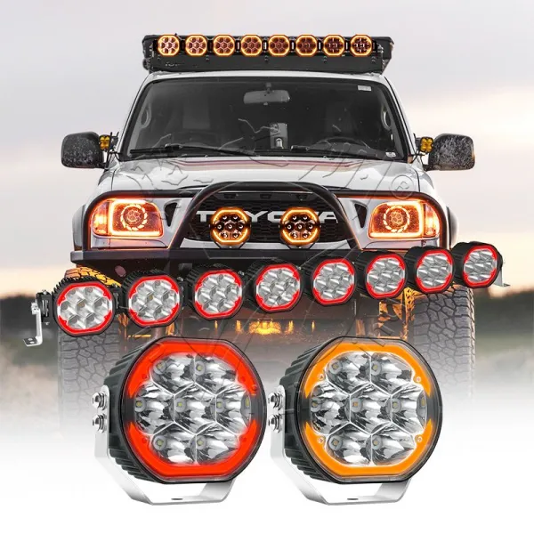Linkable Off-Road LED Light with Amber & Red Halo