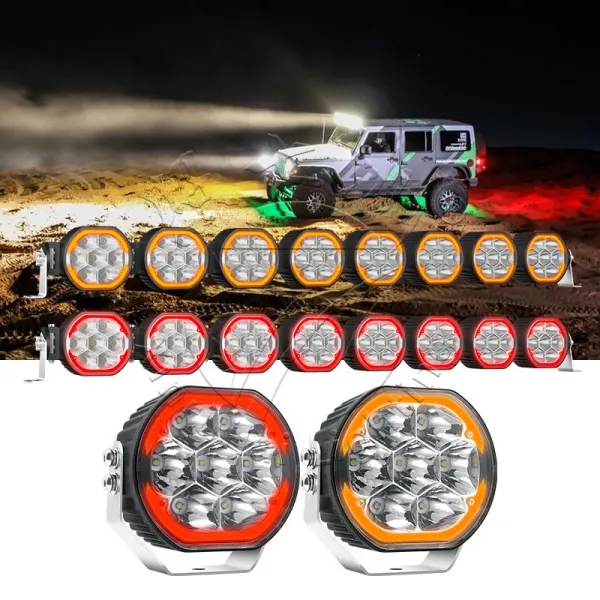 Linkable Off-Road LED Light with Amber & Red Halo