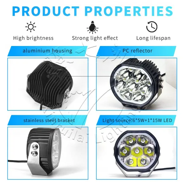 Linkable Off-Road LED Light with Amber & Red Halo