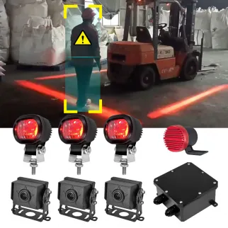 AI Forklift Safety System | Pedestrian Detection, Red Zone Warning Lights & Collision Prevention