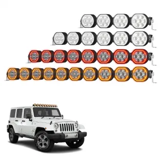 Linkable Off-Road LED Light with Amber & Red Halo
